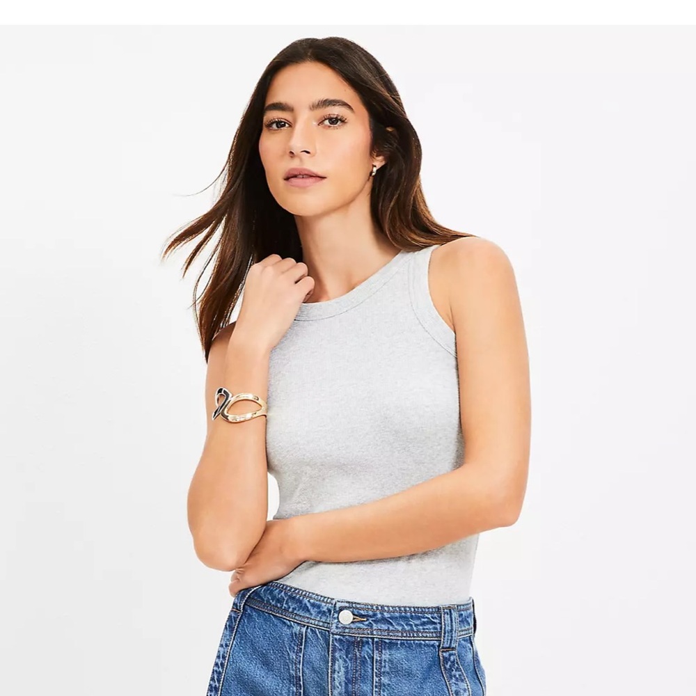 NWT LOFT Medium Grey Heather Perfect Tank